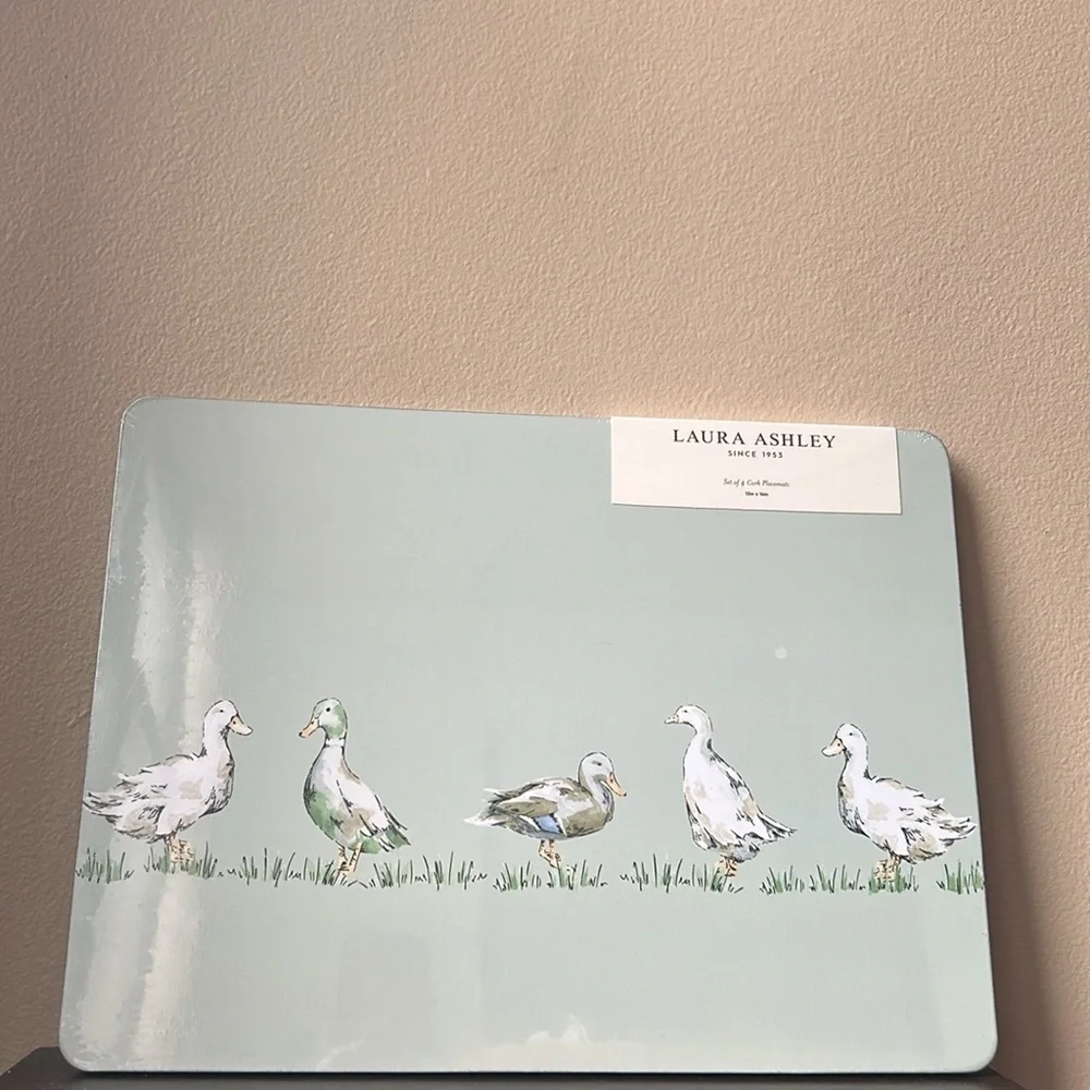Laura Ashley Set Of 4 Cork Placemats New Ducks Spring Easter